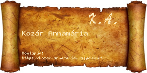 Kozár Annamária névjegykártya