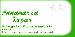 annamaria kozar business card